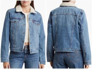 Levi's Womens Stellar Sherpa Trucker Denim Jean Jacket Size XS NEW $108 Classic